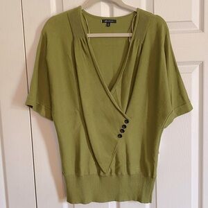 Ann Klein Short Sleeved Sweater. Sage Green